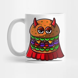 Cute Super Evil Burger Illustration. Mug